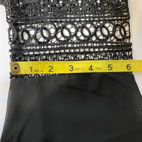 Anthony blouse sheer lace insert long  sleeve Black Medium 100% poly - Picture 8 of 9